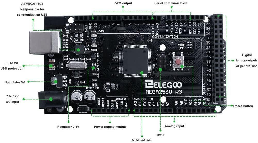 MEGA 2560 R3 Board with USB Cable - Image 3